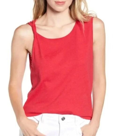 CURRENT/ELLIOTT Linen & Cotton Red Tank Top NWT Size 1=SMALL - Picture 9 of 15